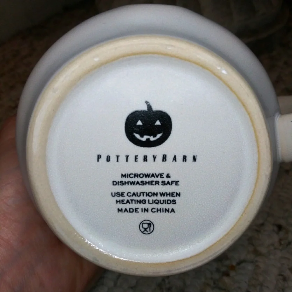 Pottery Barn Halloween Ghost Head Stoneware Coffee Mug